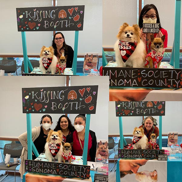 Santa Rosa Community Health pet food drive with the HSSC kissing booth