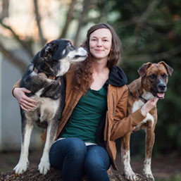 Tressa Fessenden-McKenzie with her dogs